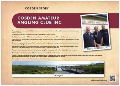 Cobden Angling Club plaque picture