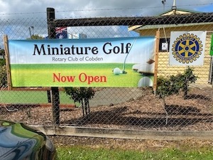 Cobden Mini Golf Course sign