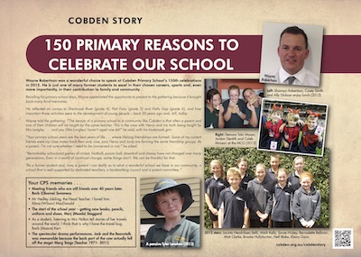 Cobden Primary School 150th Celebrations plaque