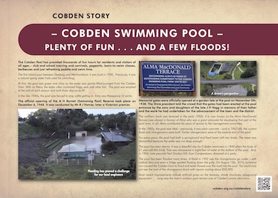 Cobden Swimming Pool plaque