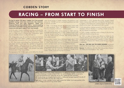 Cobden Turf Club plaque