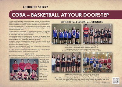 Cobden Olympic Basketball Association (COBA) plaque